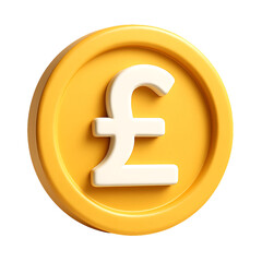 Golden Pound Symbol Coin currency