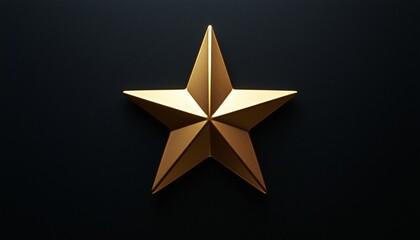 Golden star award  symbol luxury metallic texture on black solid background