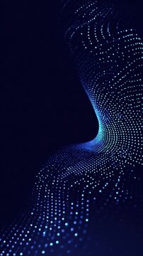 Abstract Blue Dot Swirl on Dark Background for Futuristic Design