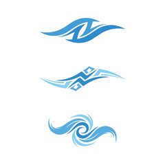 Dynamic wave water vector logo design for branding and professional business purposes