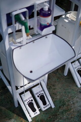 Portable Foot Pedal Handwashing Stations at School in Indonesia