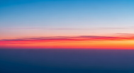 Vibrant Sunset Sky Aerial View of Colorful Cloudscape