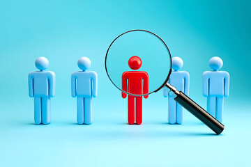 A diverse team of 3D men stands together in a circular group, with one leader holding a red heart, symbolizing community and shared success