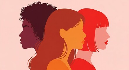 Diverse Women Silhouettes Empowering Inclusive Vector Art