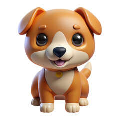Adorable cartoon puppy with big eyes and floppy ears a friendly and playful companion isolated on transparent background