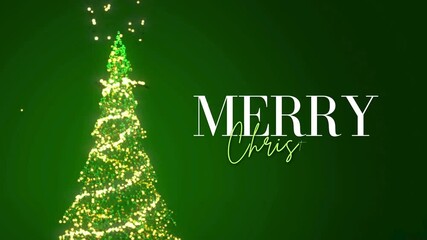 Elegant and modern "Merry Christmas" text with a combination of bold and script fonts on a simple green background, perfect for clean holiday greeting videos - Powered by Adobe