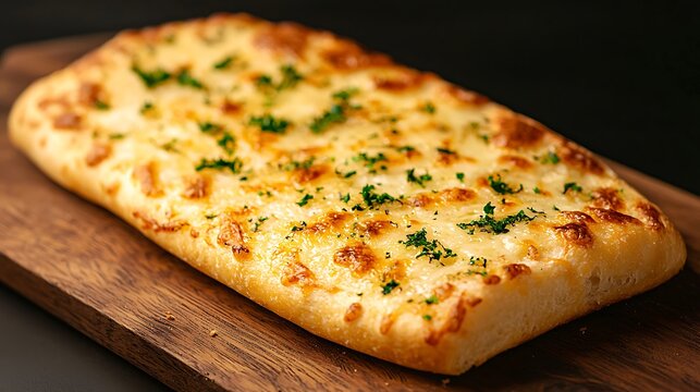 Golden baked garlic bread topped with fresh parsley