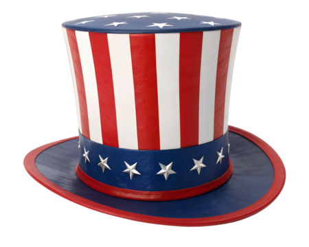American flag top hat patriotic symbol isolated on transparent background
- Powered by Adobe