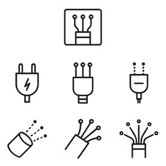 Telecommunication Optical Cables – Vector Icon Set