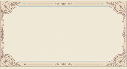 Elegant Beige Frame with Floral Ornamentation, Decorative Border for Invitations and Certificates, Vintage Style Design