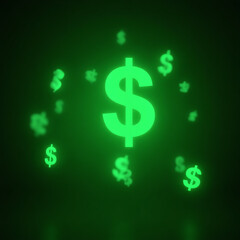 Obraz premium dollar sign on a green background