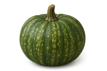 Ultra-realistic green Halloween pumpkin, isolated on transparent background for seasonal decoration and design use