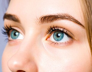 Obraz premium Close-up of eyes looking upwards