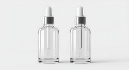 Premium serum dropper bottles for skincare product mockup