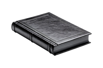 Antique leather bound book isolated on transparent background