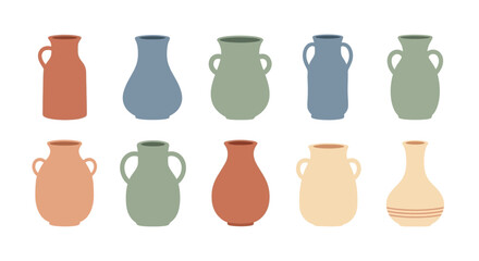 Colorful Vases in a Row