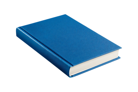 Closed blue hardcover book isolated on transparent background - Powered by Adobe