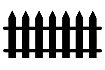 Fence vector silhouette illustration isolated on white background