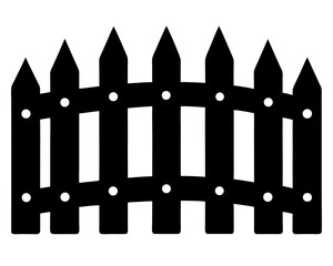 Fence vector silhouette illustration isolated on white background