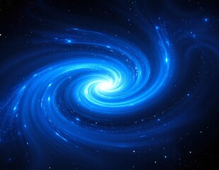 Fototapeta premium A stunning blue spiral galaxy swirls gracefully, its arms adorned with countless shimmering stars, set against a deep, star-studded cosmic background.