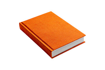 Fototapeta premium A closed orange hardcover book isolated on transparent background