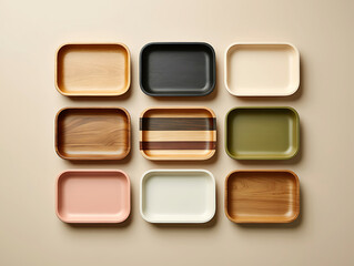 set of square buttons