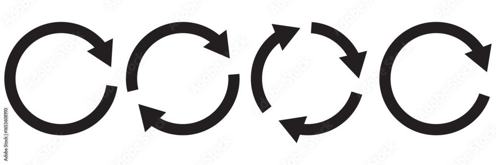 Canvas Prints circle arrow icon set. symbol of reload, refresh, loading, recycle, and repeat. interconnecting roun