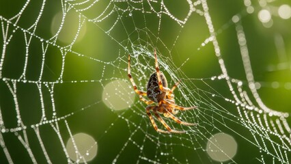 Spider on web