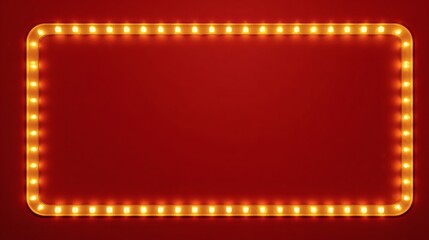 Obraz premium Bright Retro Light Frame on Red Background for Creative Designs