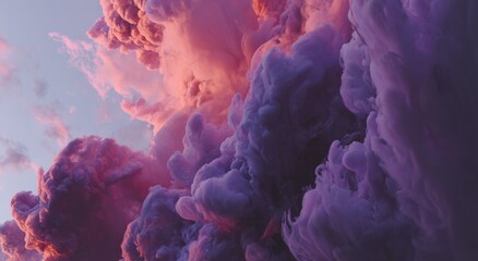A vibrant display of swirling, multicolored clouds.