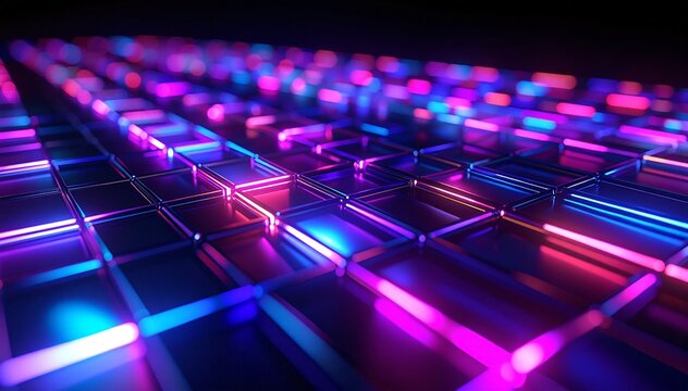 A sleek computer keyboard featuring vibrant, glowing LED lights in various colors, illuminating the keys against a dark background, creating a modern tech vibe. - Powered by Adobe