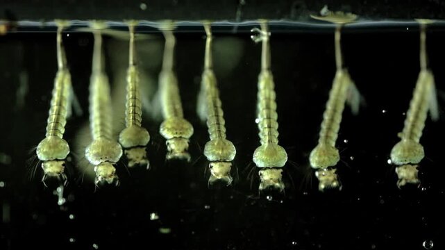 Mosquito larva in water new hatch baby born disease Dengue fever larvae in water Mosquitoes