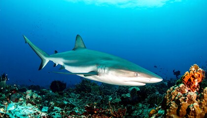 Fototapeta premium Shark in coral reef environment