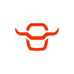 Minimalist bullhorn logo in the shape of the letter O