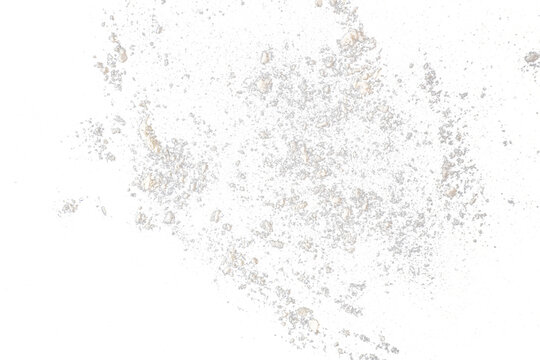 scattered flour powder isolated on transparent background