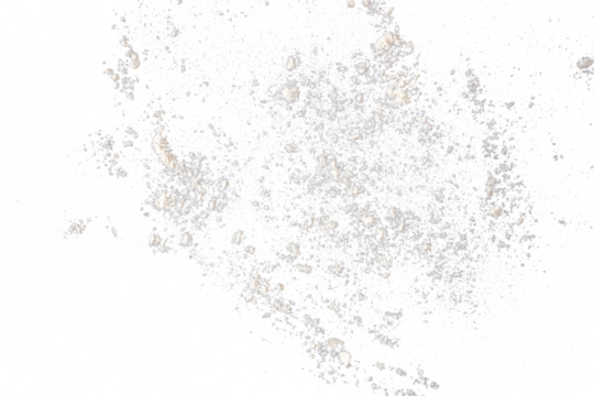 scattered flour powder isolated on transparent background