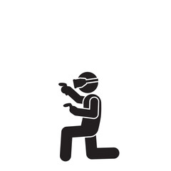 Vector design showing man playing vr games
