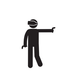 Vector image of virtual reality graphics in interactive space