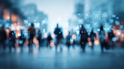 Online Shopping Spree: Crowds Navigating Digital Marketplace with Visual Cues of Commerce and Customer Traffic