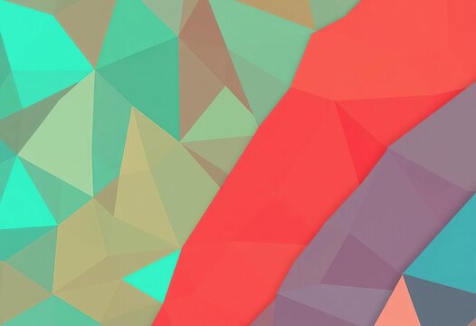 Overlapping polygons in vibrant teal, coral, and gold create a dynamic, modern design,  graphic,  digital
