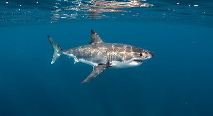 Fototapeta premium Dive Deep Understanding the Fascinating World of Sharks.