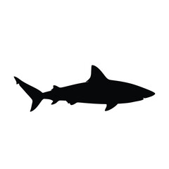Obraz premium Vector illustration of shark silhouette isolated on white background