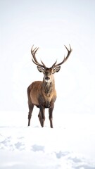 Majestic stag in a snowy landscape (2)