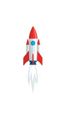 Cartoon rocket launching