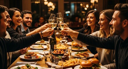 Celebrate with Friends Delicious Food Festive Atmosphere at Your Next Dinner