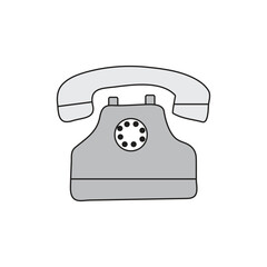 rotary phone vector illustration of a type of telephone that uses a rotating dial to select numbers
