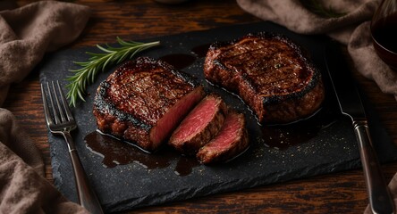 Juicy Grilled Steaks, Perfectly Seared Sliced, Restaurant-Quality Meal