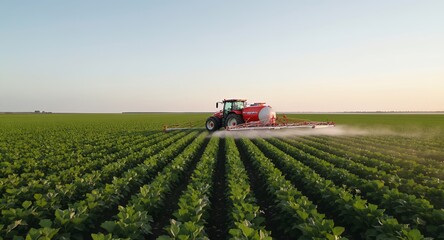 Obraz premium Precision Crop Spraying Maximize Yields with Efficient Agricultural Technology