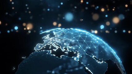 Digital earth visualization concept for modern technology and global network - Powered by Adobe