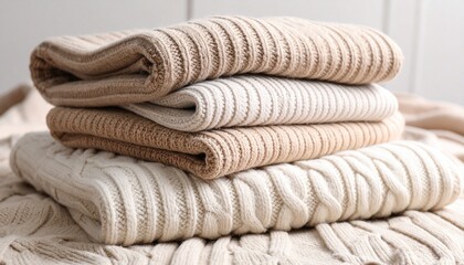 Knitted Wool Yarn Cozy Fabric Texture